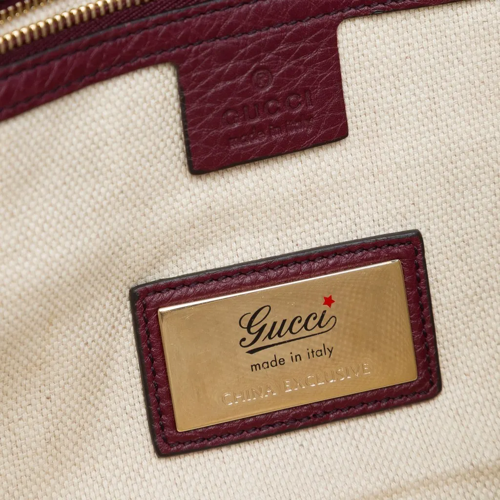 Gucci Calfskin Soho Disco Clutch Red Leather Very good - Box View