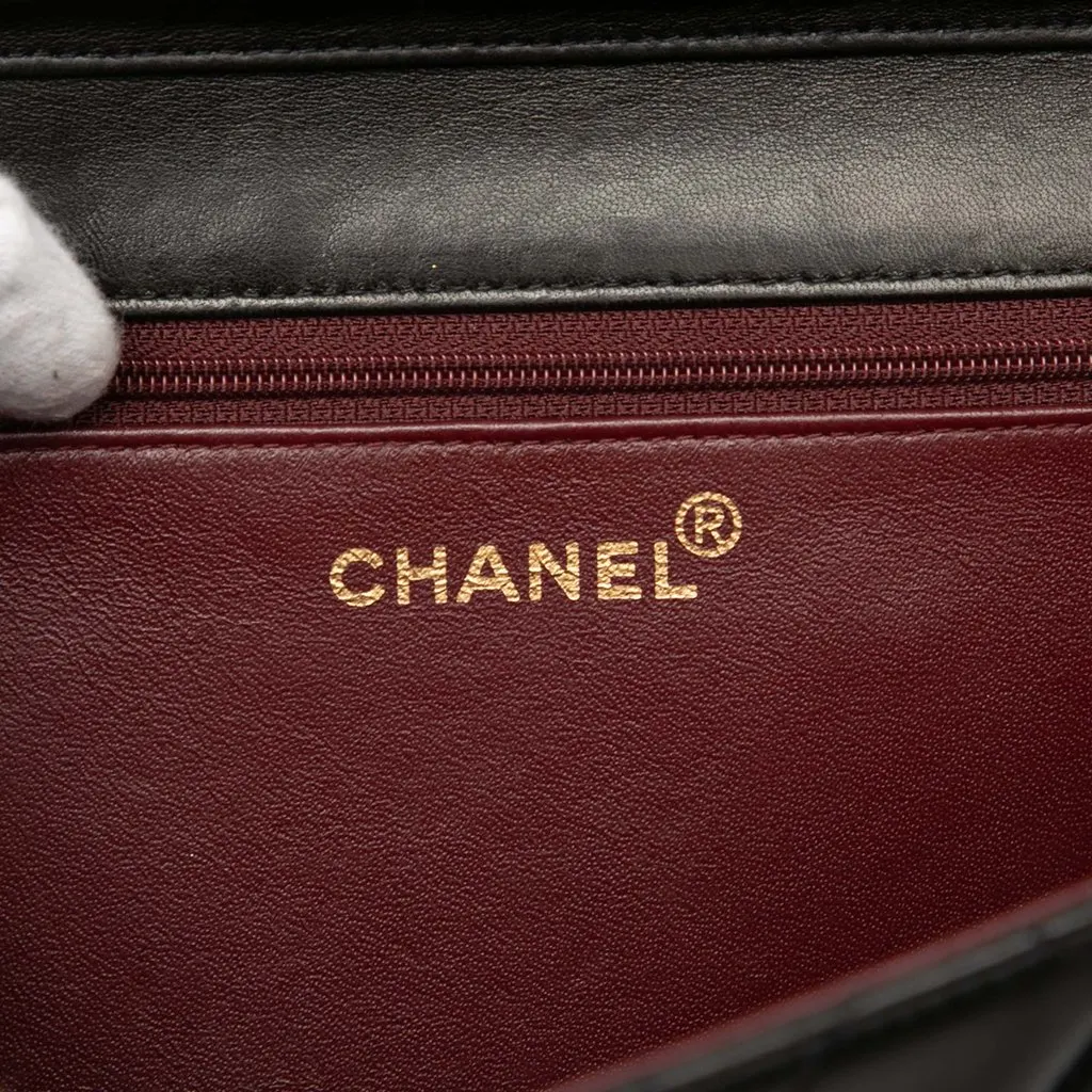 Chanel Medium CC Quilted Lambskin Single Flap Black Leather Very good - Box View