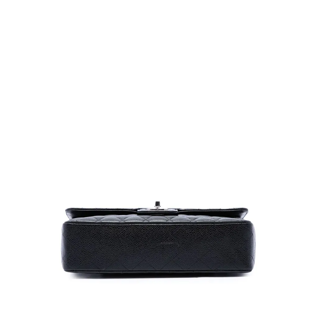 Chanel Medium Classic Caviar Double Flap Black Leather Very good - Inside View