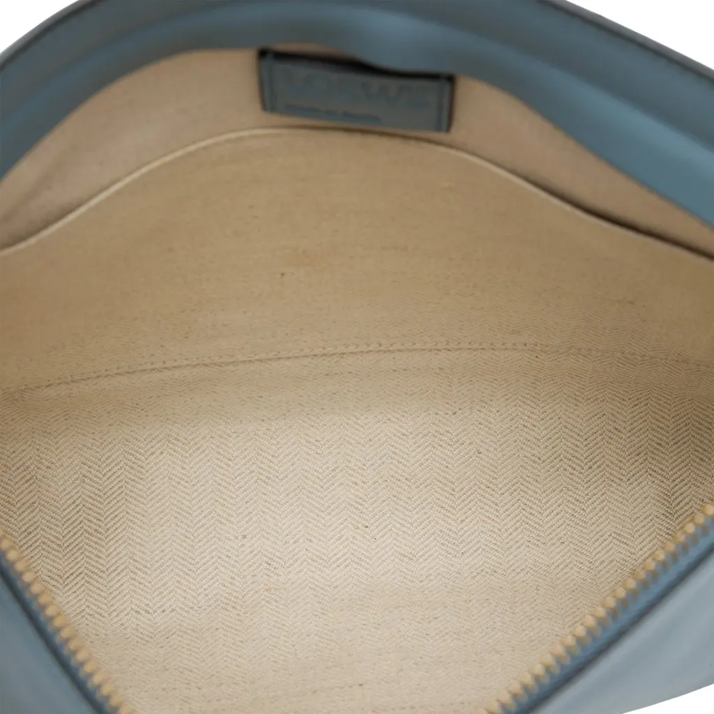 LOEWE Leather Anagram T Pouch Crossbody Blue Leather Very good - Model View