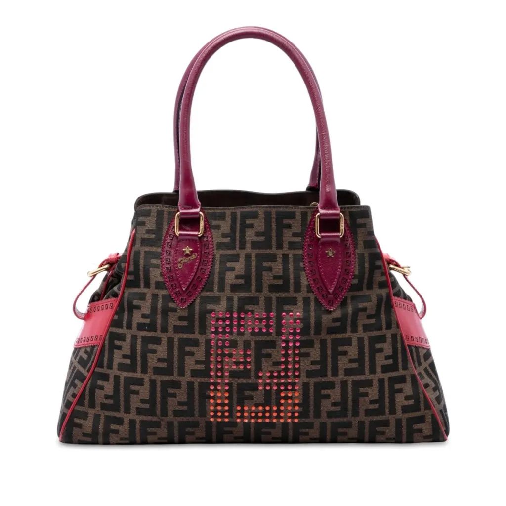 Fendi Zucca Canvas Etniko Du Jour Handbag Brown Very good - Front View