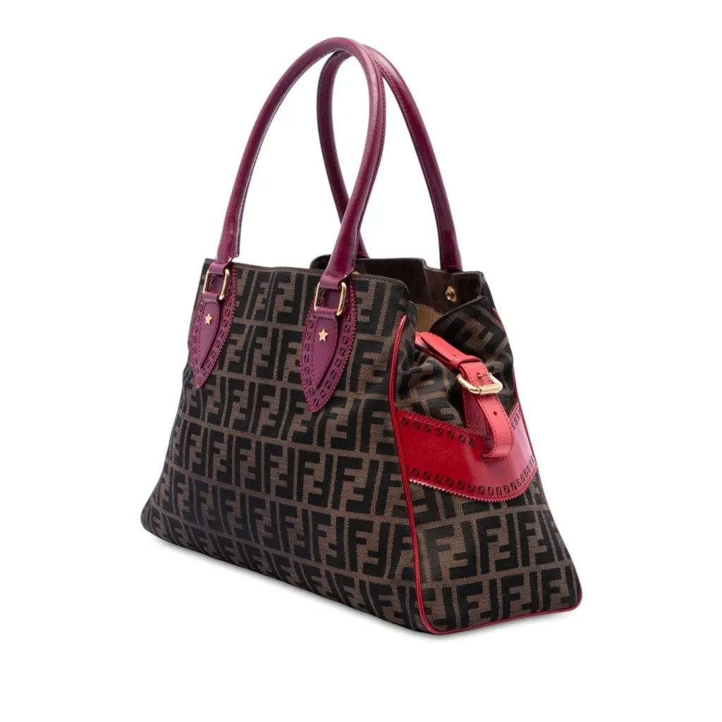 Fendi Zucca Canvas Etniko Du Jour Handbag Brown Very good - Back View
