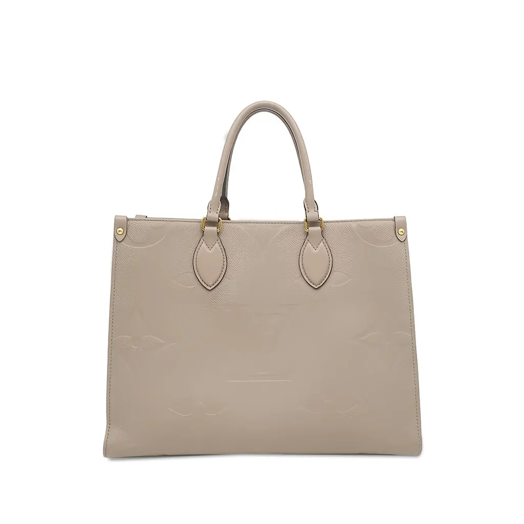 Louis Vuitton Monogram Empreinte OnTheGo MM Beige Leather Good - Front View
