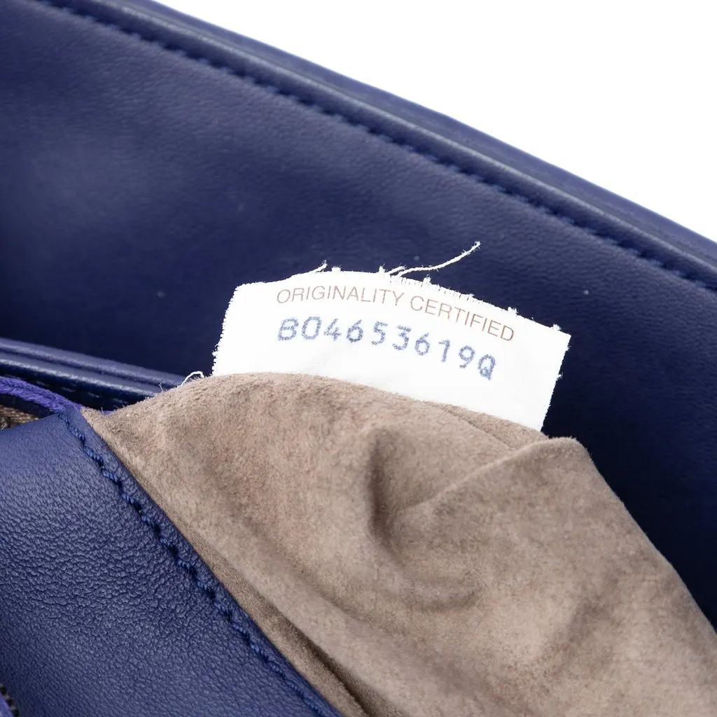 Bottega Veneta Medium Nappa Intrecciato Olimpia Shoulder Bag Blue Leather Very good - Box View