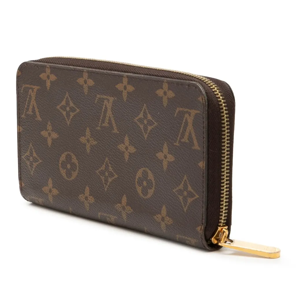 Louis Vuitton Monogram Zippy Long Wallet Brown Very good - Back View