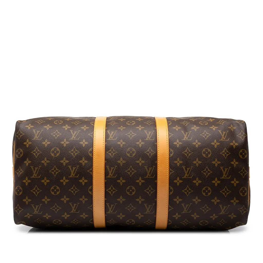 Louis Vuitton Monogram Keepall Bandouliere 50 Brown Canvas Good - Inside View