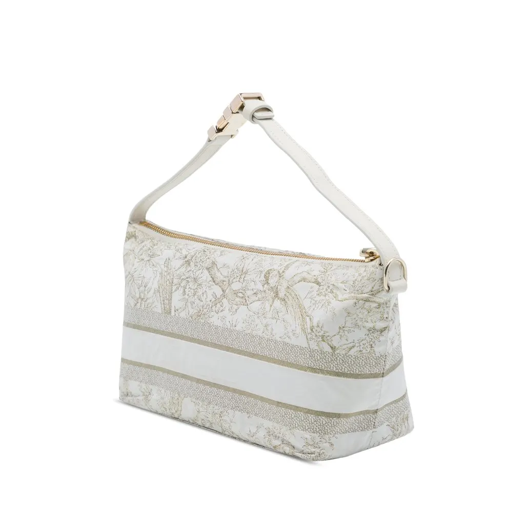 Dior Medium Technical Fabric Toile de Jouy DiorTravel Nomad Pouch Gold Polyester Good - Back View