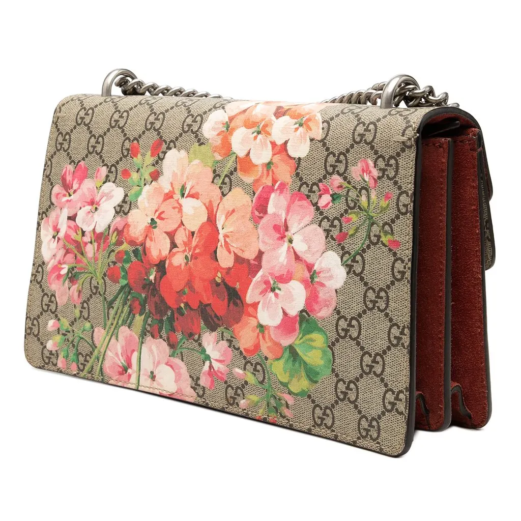 Gucci Medium GG Supreme Blooms Dionysus Shoulder Bag Beige Canvas Good - Back View