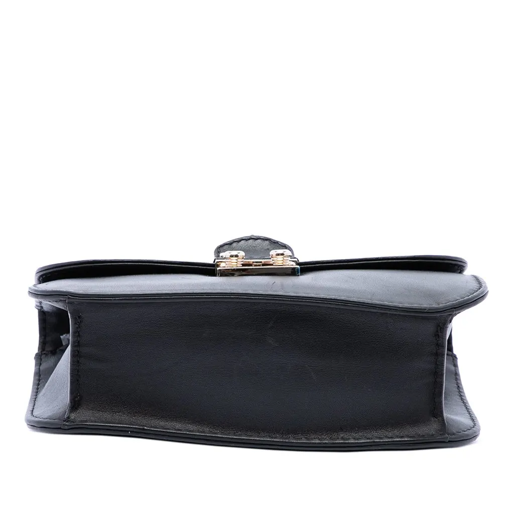 Valentino Small Leather Rockstud Glam Lock Crossbody Black Leather Very good - Inside View