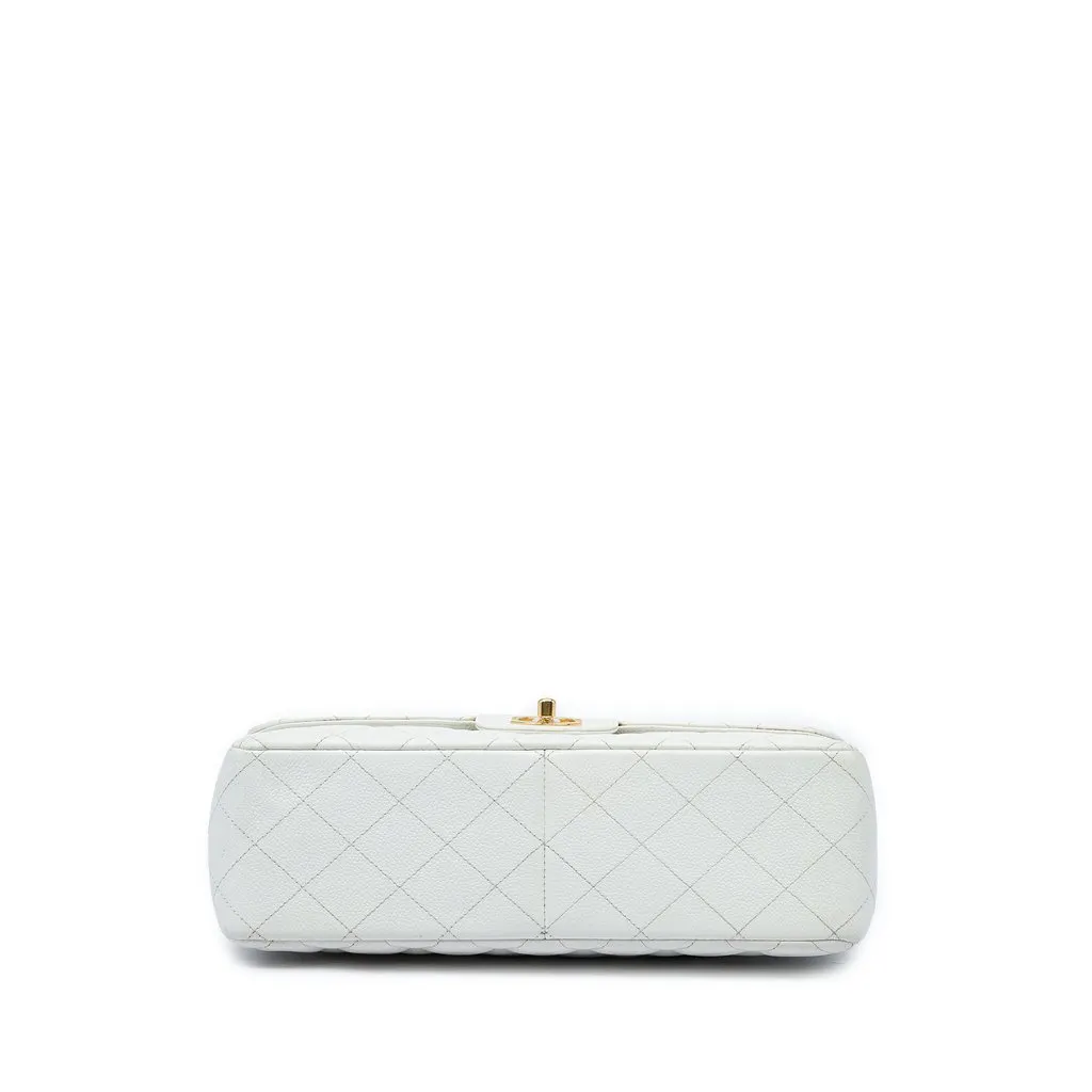 Chanel Jumbo Classic Caviar Double Flap White Leather Very good - Inside View