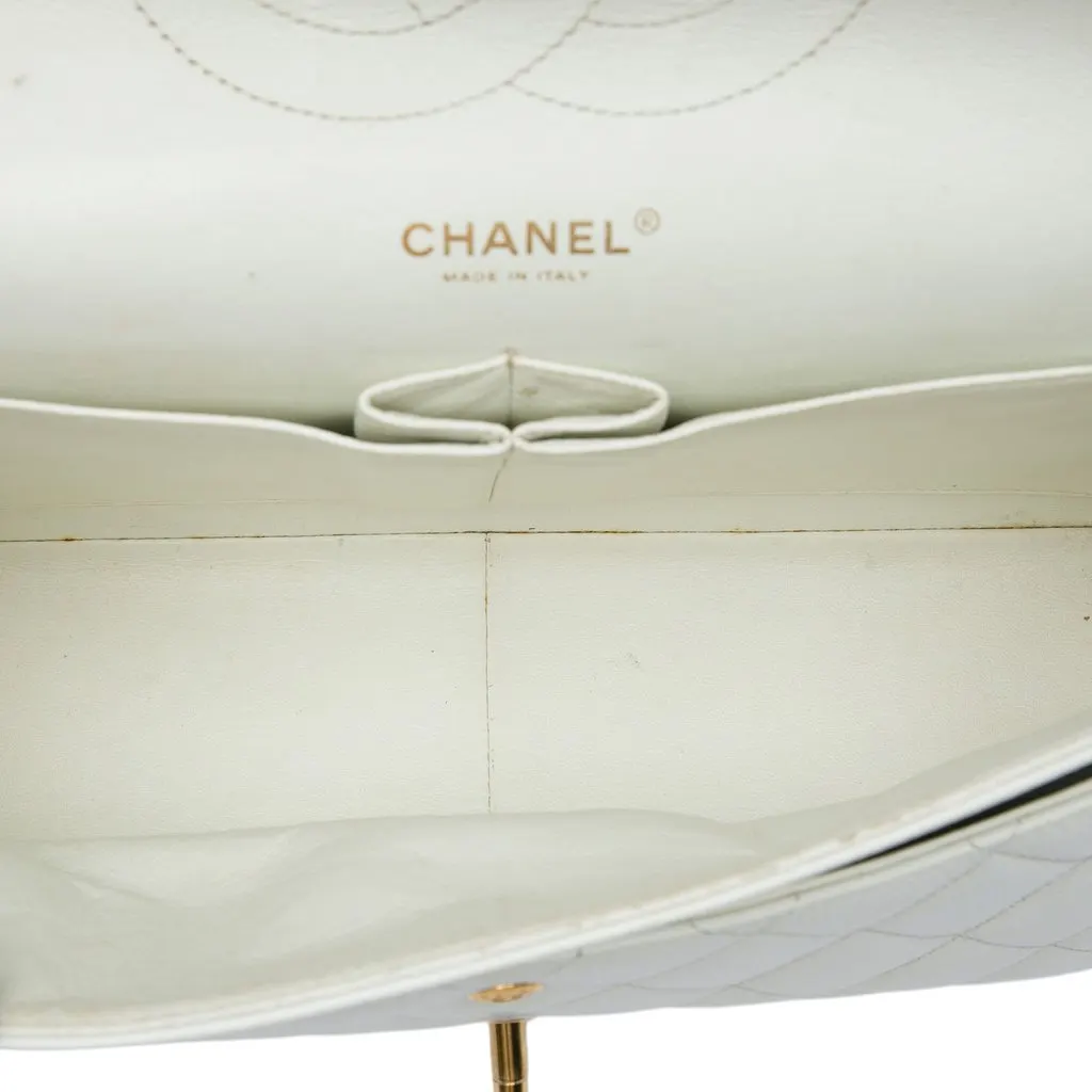 Chanel Jumbo Classic Caviar Double Flap White Leather Very good - Model View