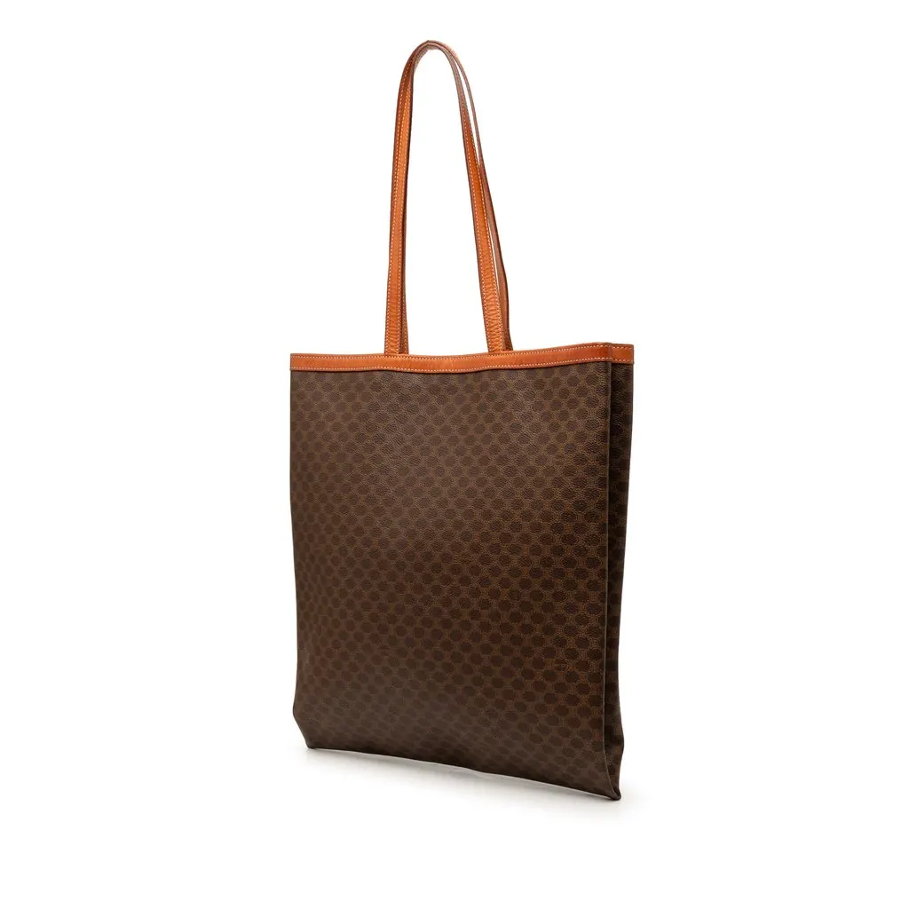 Celine Macadam Coated Canvas Tote Brown Very good - Back View