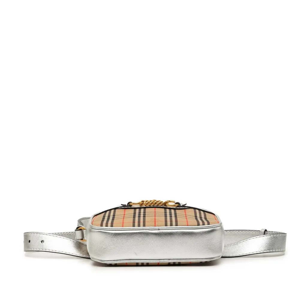 Burberry Haymarket Check Canvas 1983 Link Belt Bag Beige Very good - Inside View