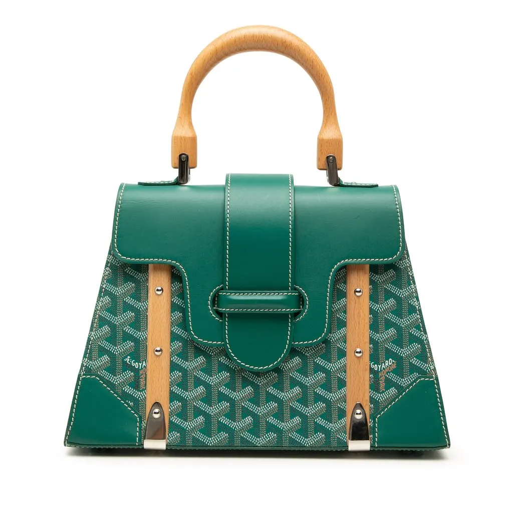 Goyard Goyardine Saigon Structured PM Green Canvas Very good - Front View