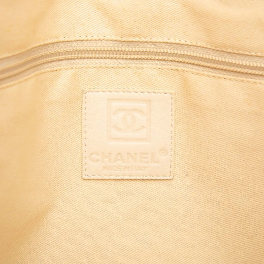 Chanel Large Bicolor Canvas Sports Ligne Tote Beige Canvas Good - Box View