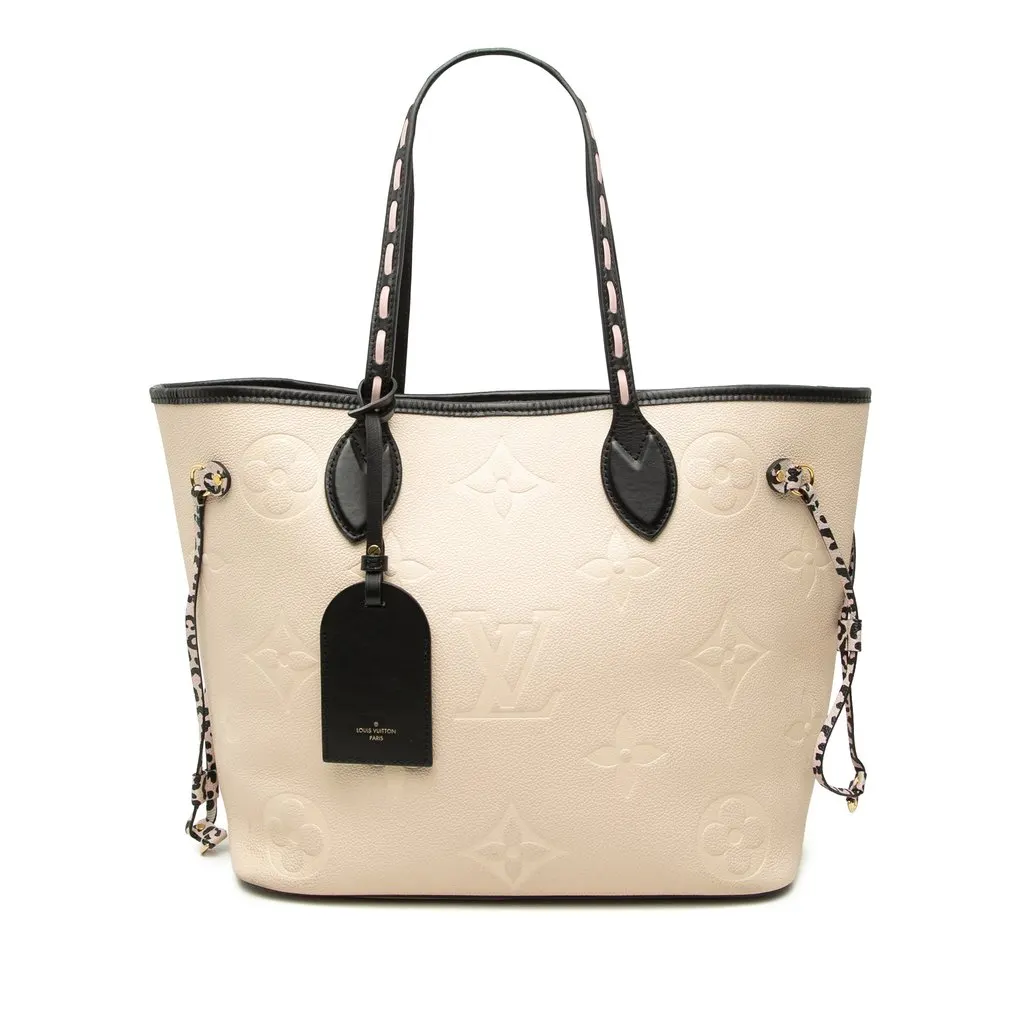 Louis Vuitton Monogram Empreinte Wild At Heart Neverfull MM White Leather Very good - Front View