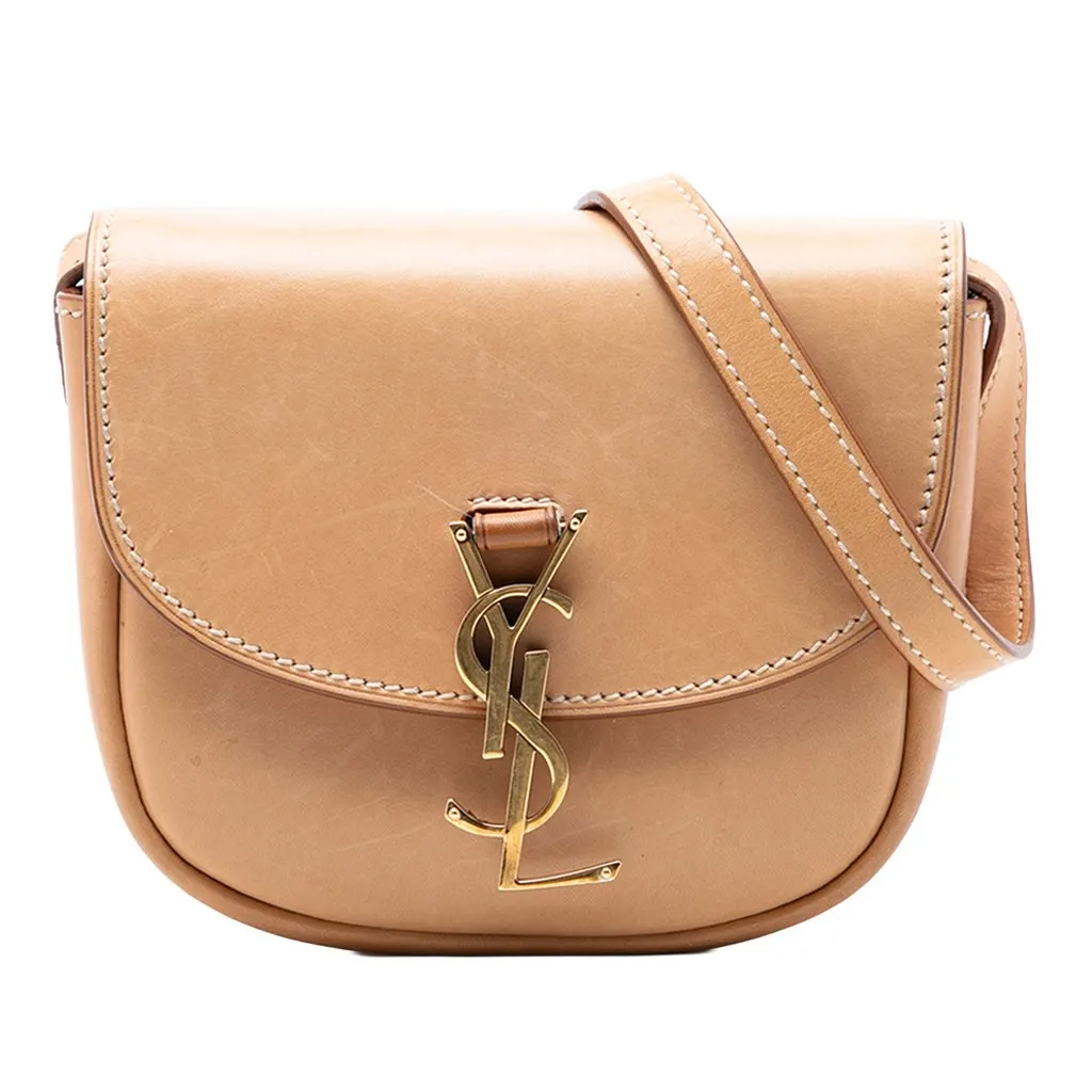 Saint Laurent Small Leather Kaia Crossbody Brown Leather Very good - Front View