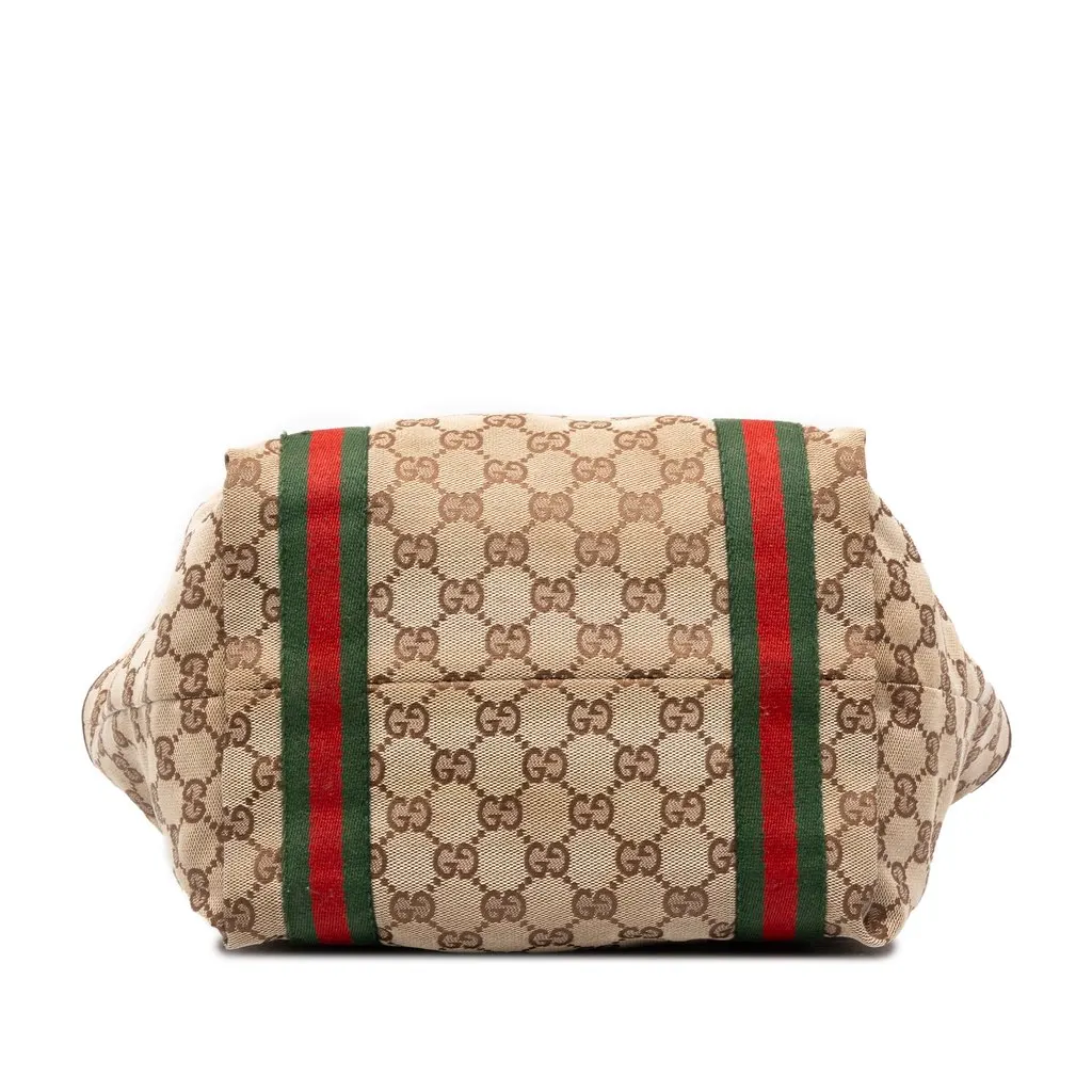 Gucci GG Canvas Jolicoeur Tote Brown Canvas Good - Inside View