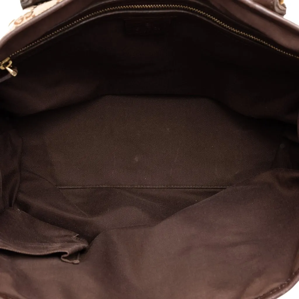 Gucci GG Canvas Jolicoeur Tote Brown Canvas Good - Model View