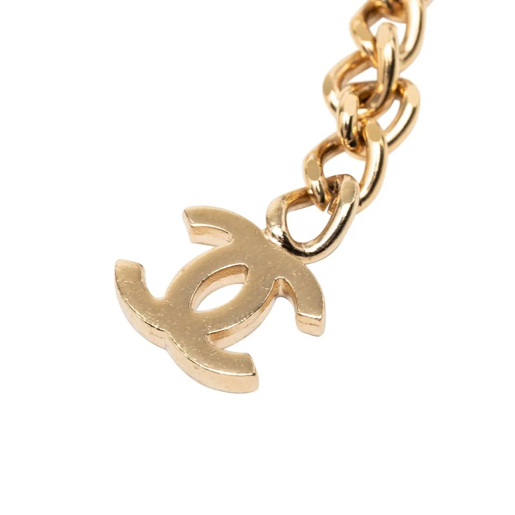 Chanel Gold Plated Strass Coco Plaque Double Chain Belt Gold Metal Very good - Inside View