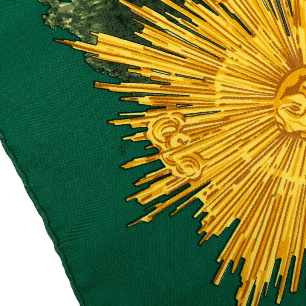 Hermès Sanssoucy Silk Scarf 90 Green Very good - Inside View