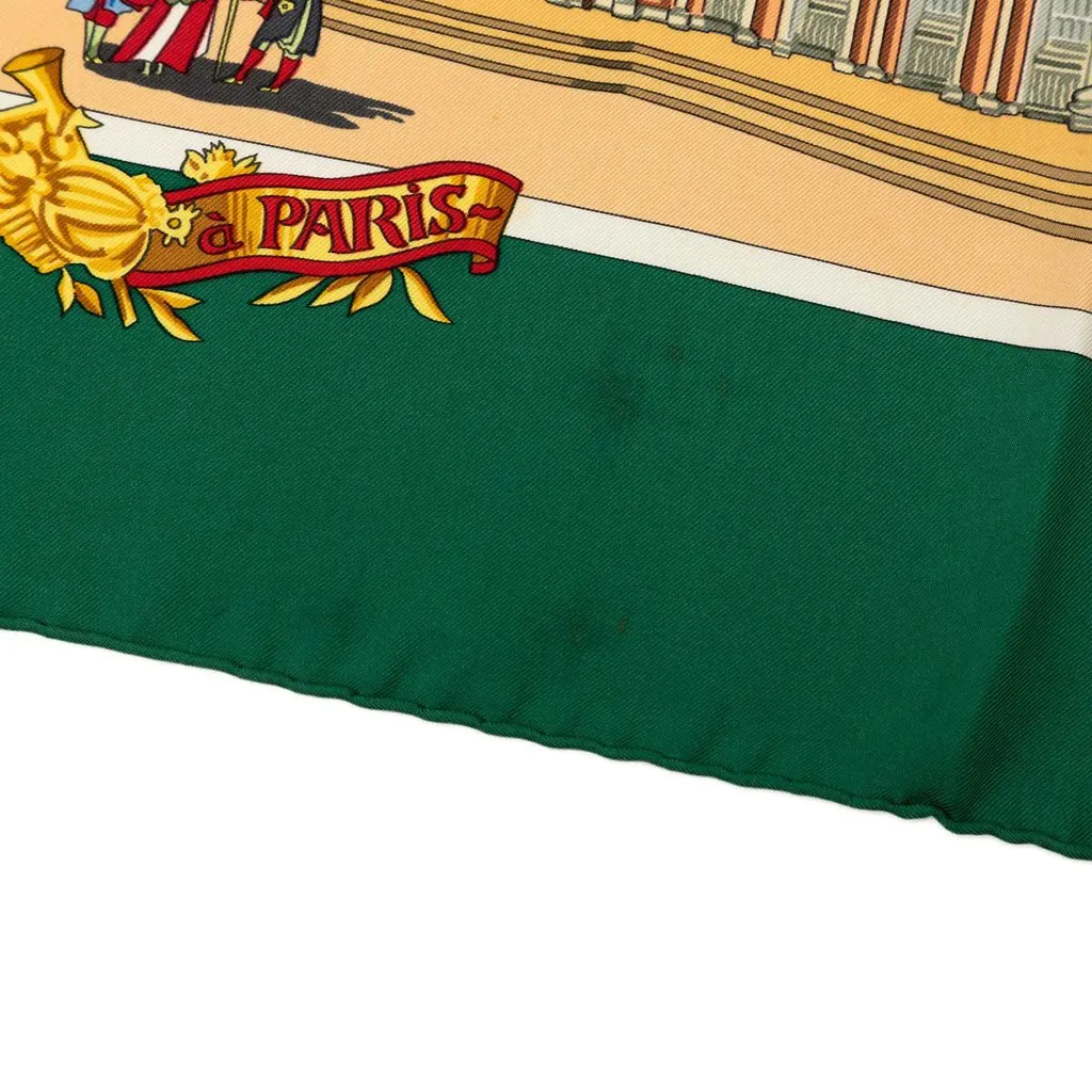 Hermès Sanssoucy Silk Scarf 90 Green Very good - Box View