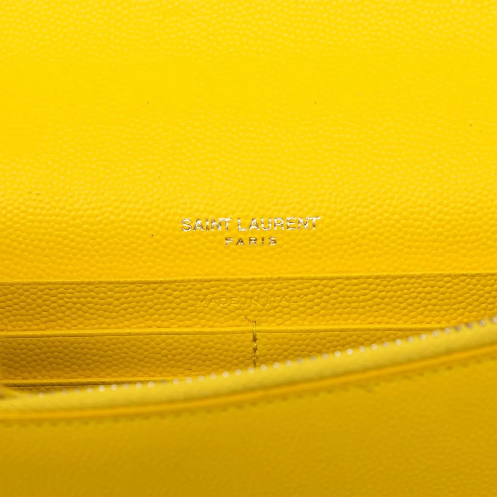 Saint Laurent Grain de Poudre Monogram Kate Tassel Wallet on Chain Yellow Leather Good - Box View