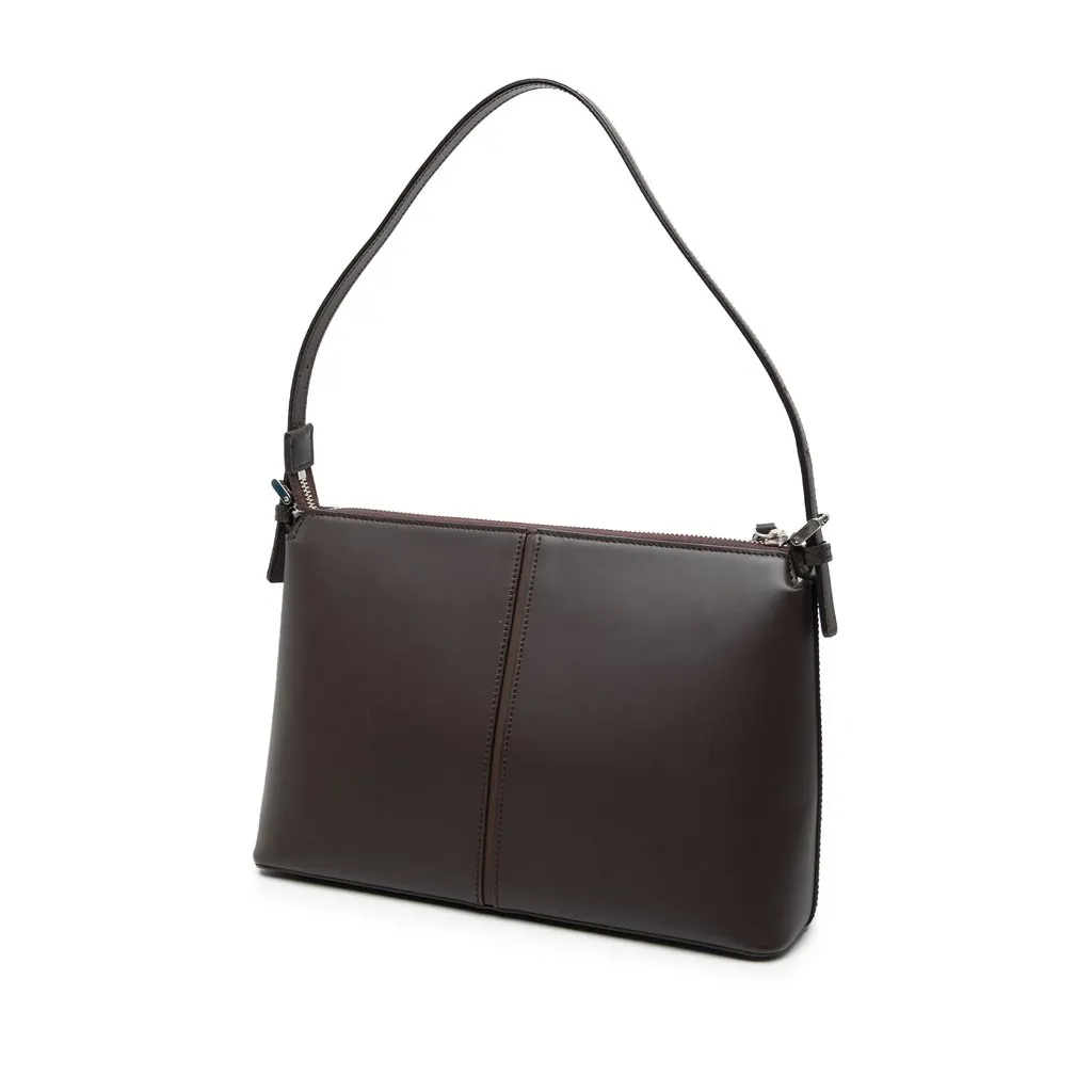 Burberry Leather Shoulder Bag Brown Leather Very good - Back View