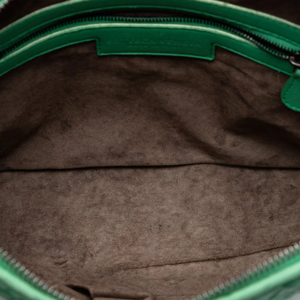 Bottega Veneta Nappa Intrecciato Nodini Crossbody Green Leather Very good - Model View