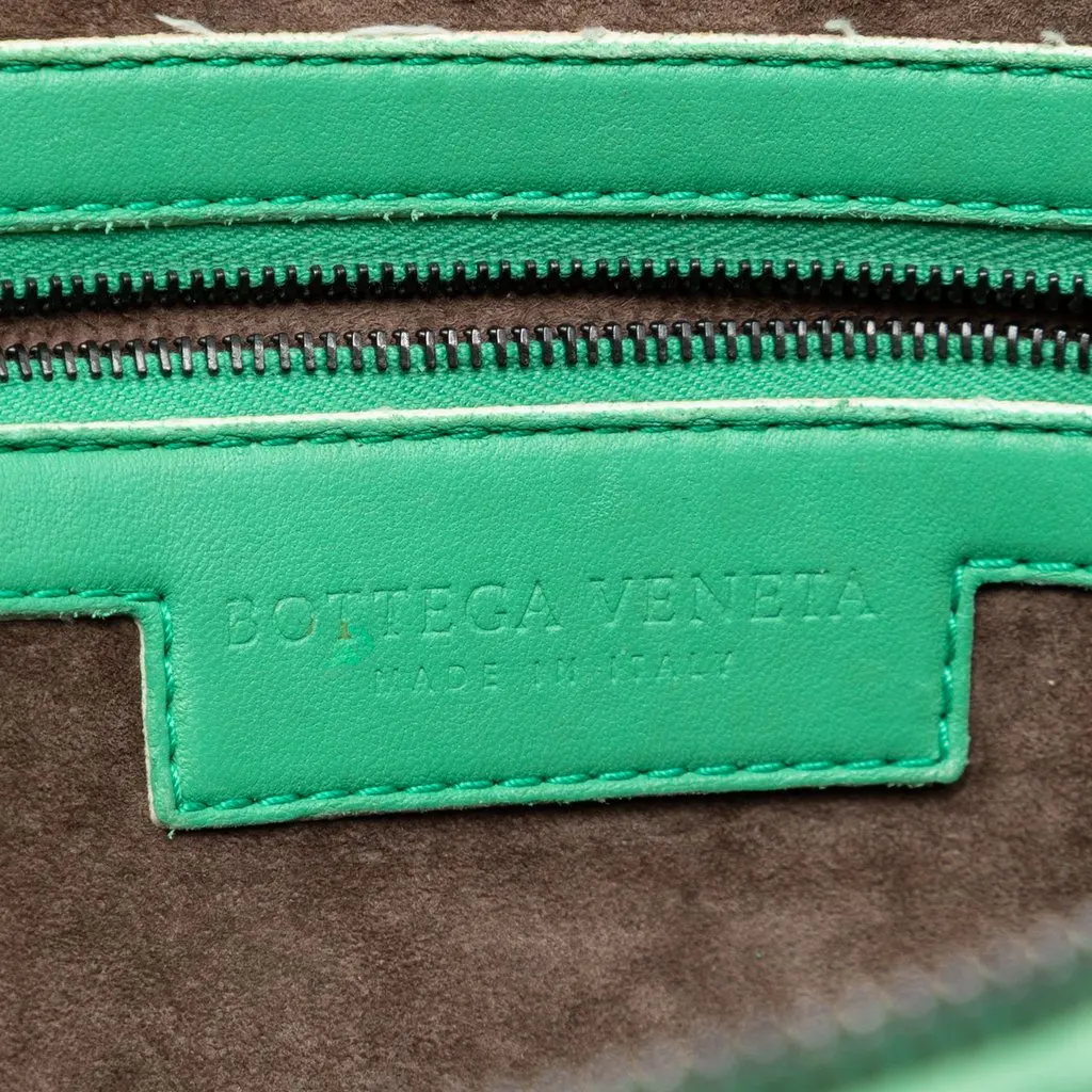Bottega Veneta Nappa Intrecciato Nodini Crossbody Green Leather Very good - Box View