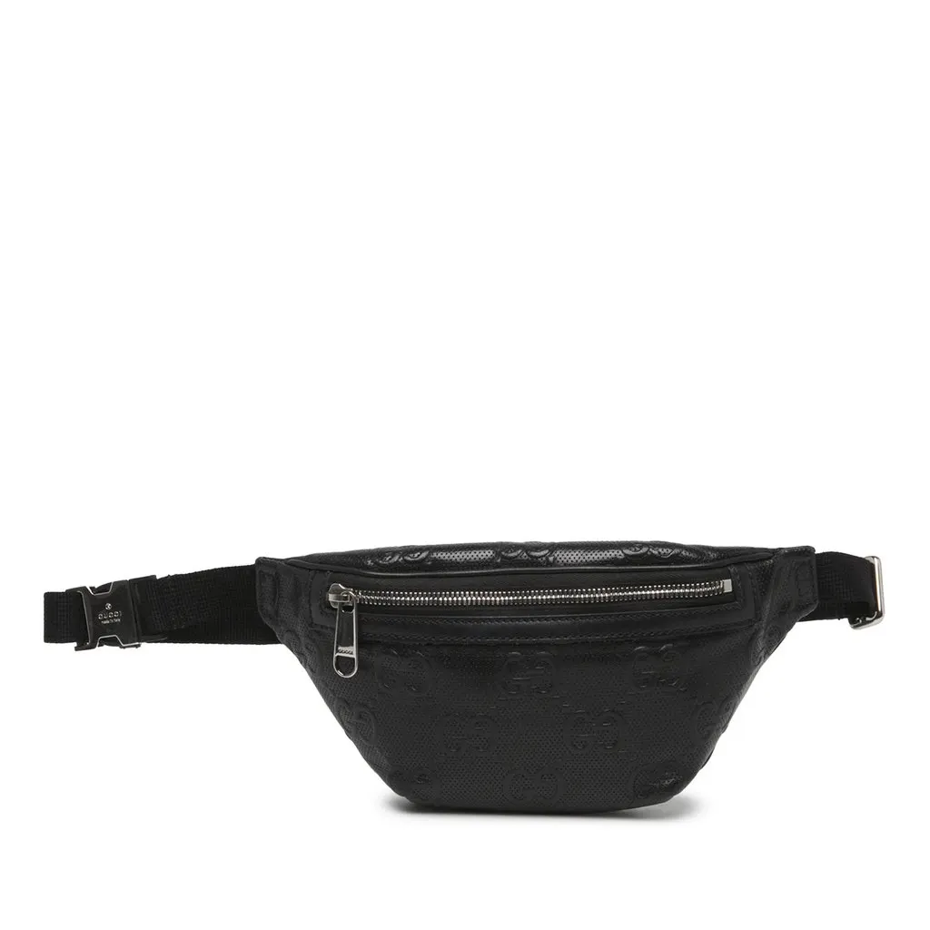 Gucci GG Embossed Perforated Calfskin Belt Bag