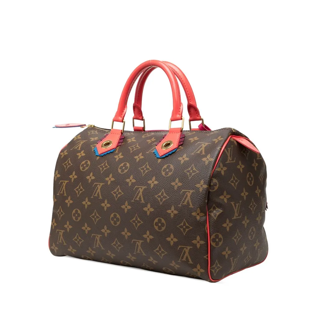 Louis Vuitton Monogram Totem Speedy 30 Brown Canvas Good - Back View
