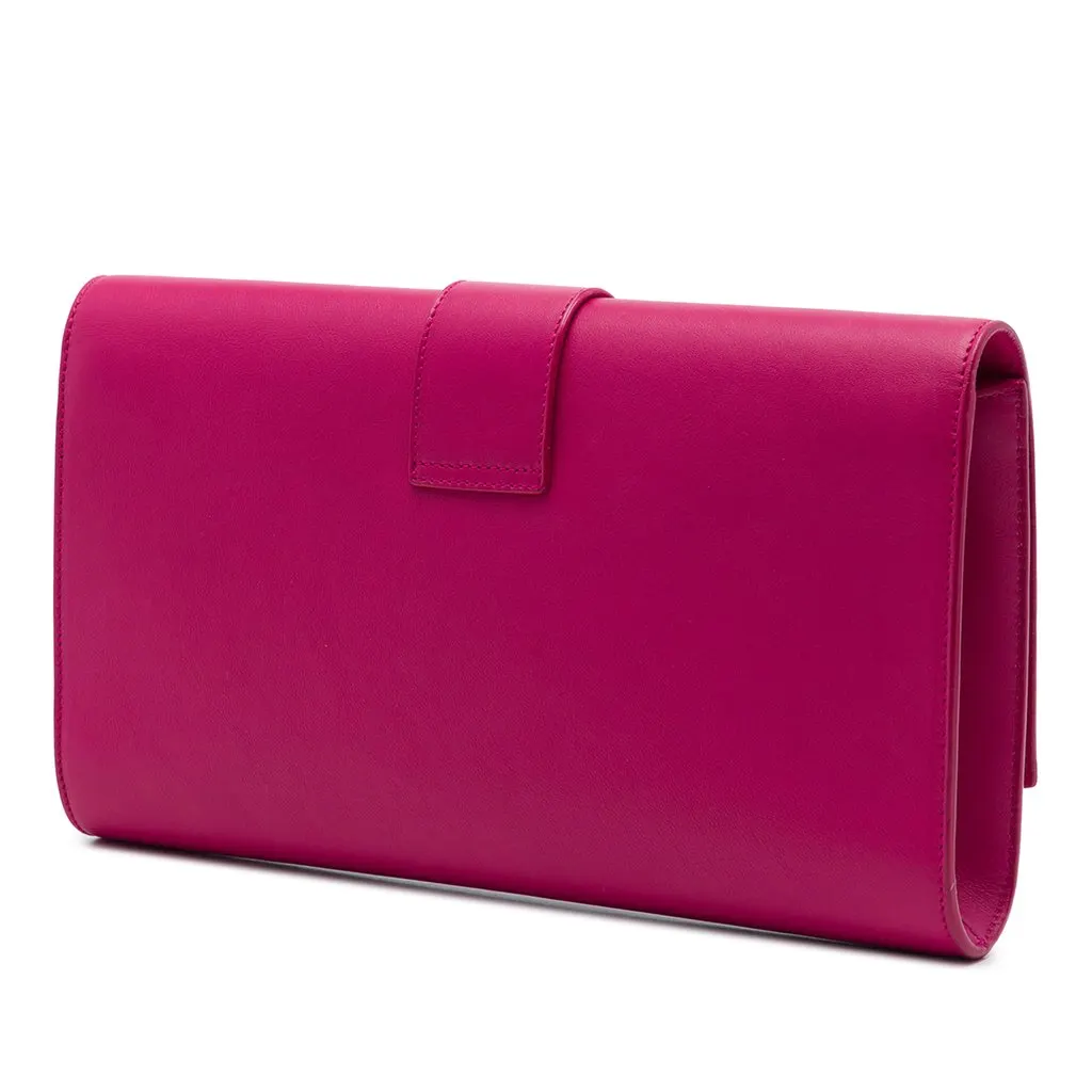 Saint Laurent Leather Chyc Ligne Clutch Pink Leather Very good - Back View