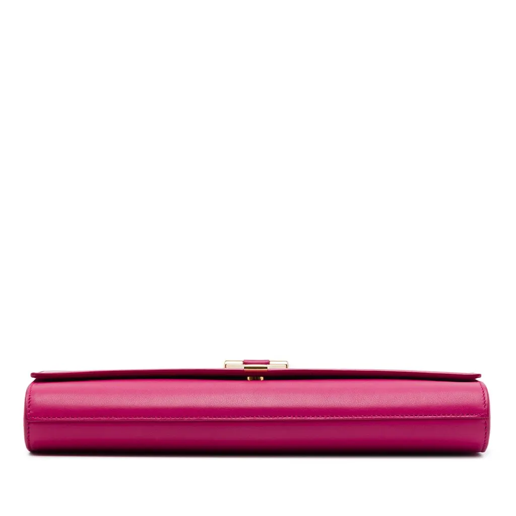 Saint Laurent Leather Chyc Ligne Clutch Pink Leather Very good - Inside View