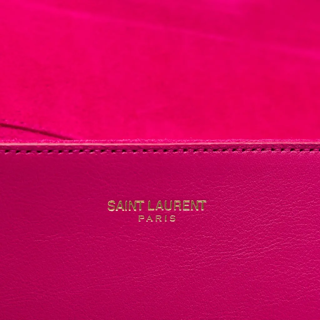 Saint Laurent Leather Chyc Ligne Clutch Pink Leather Very good - Box View
