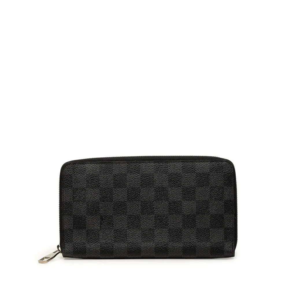 Louis Vuitton Damier Graphite Zippy Organizer Wallet Black Canvas Very good - Front View