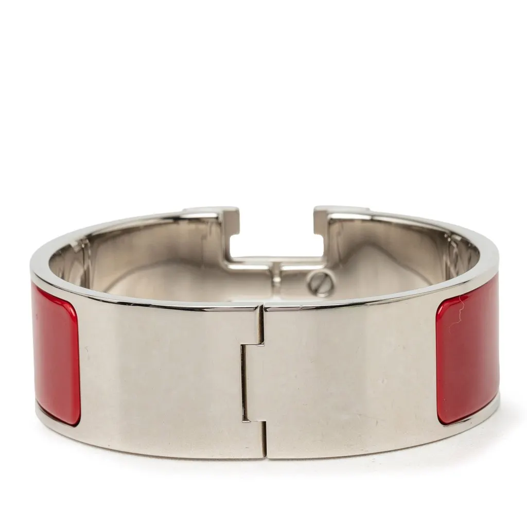 Hermès Wide Enamel Clic Clac H Bracelet PM Red Very good - Inside View