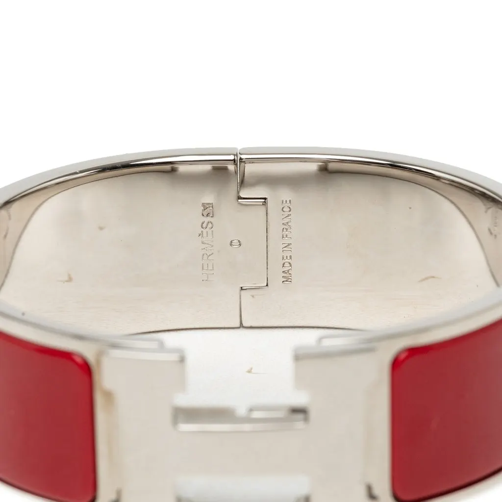 Hermès Wide Enamel Clic Clac H Bracelet PM Red Very good - Model View