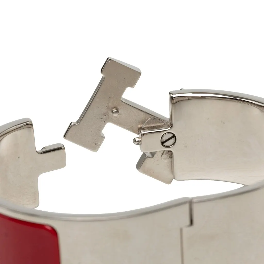 Hermès Wide Enamel Clic Clac H Bracelet PM Red Very good - Box View