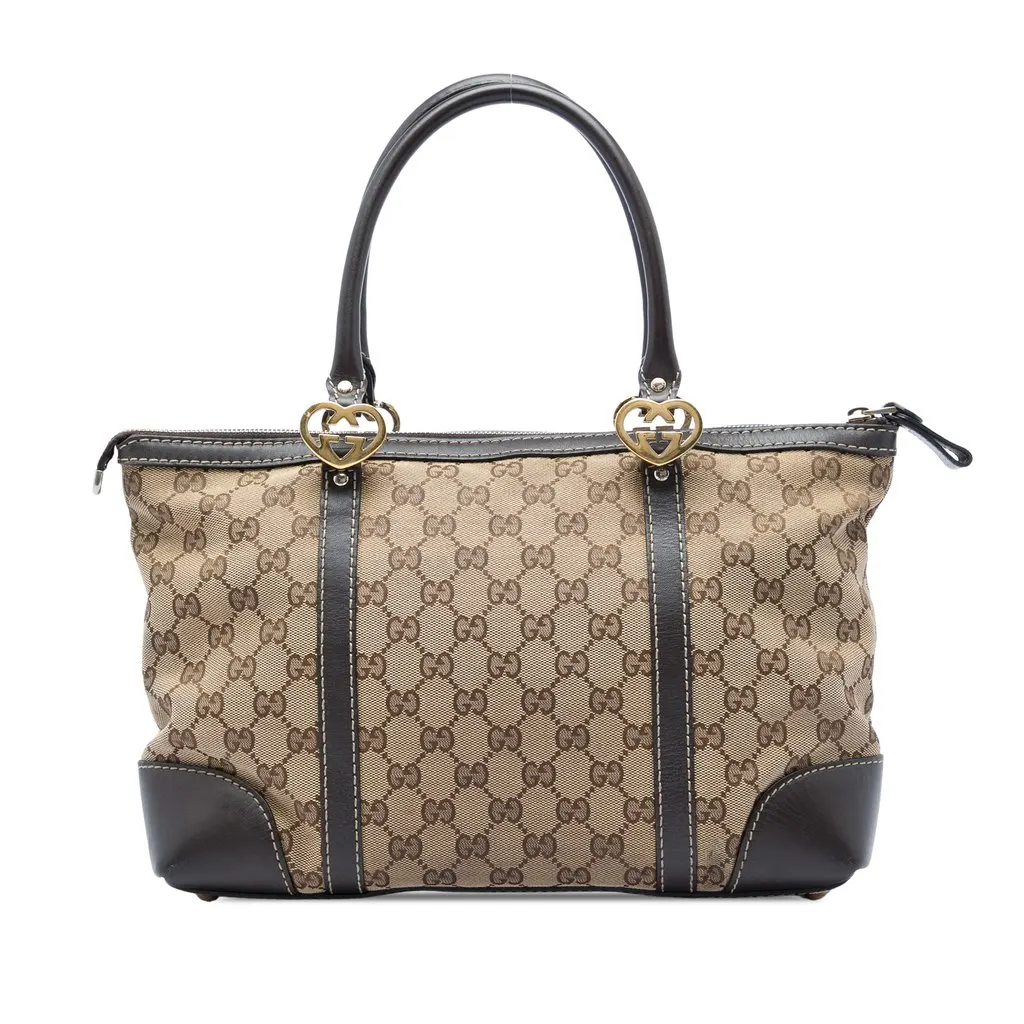 Gucci GG Canvas Lovely Tote Brown Very good - Front View