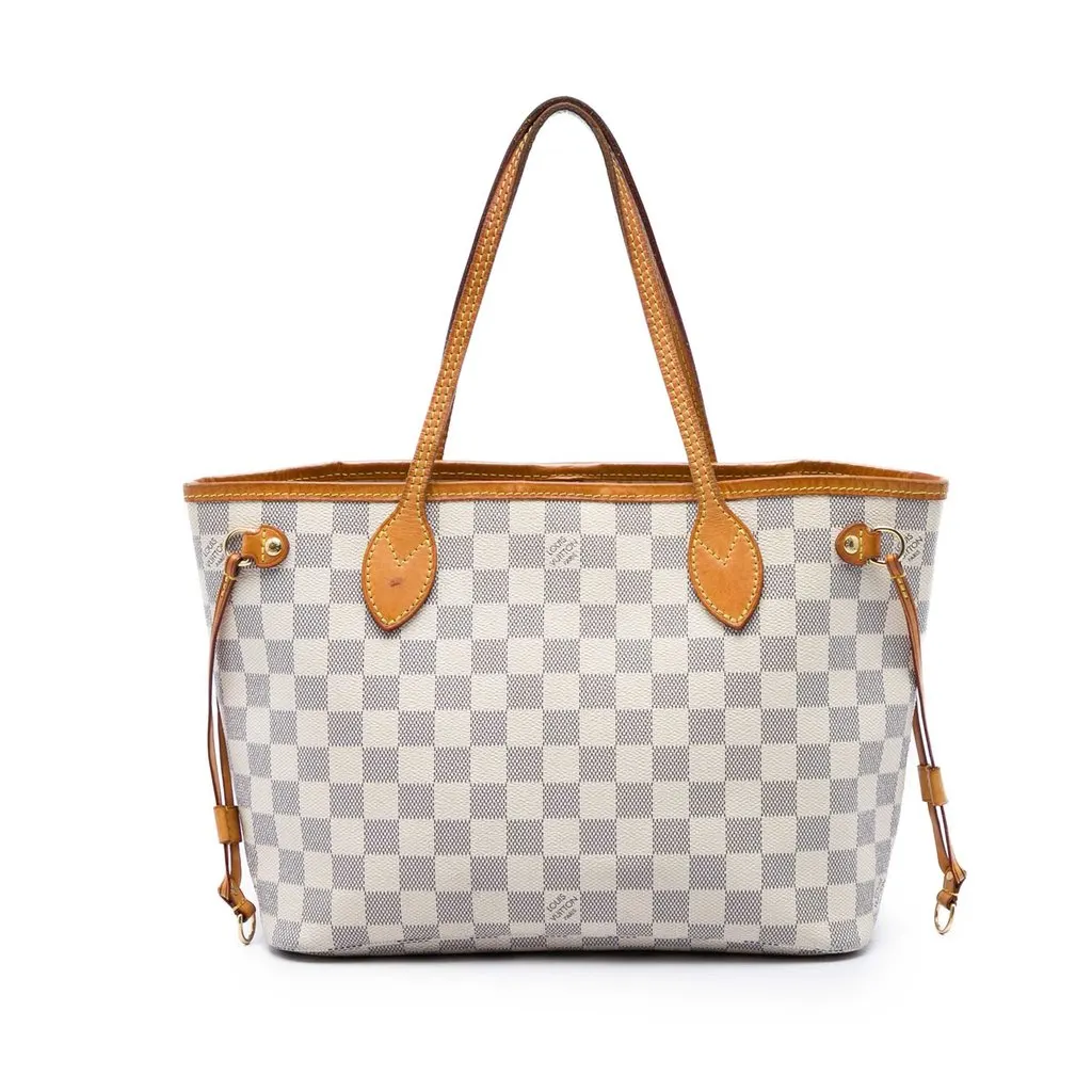 Louis Vuitton Damier Azur Neverfull PM White Canvas Very good - Front View