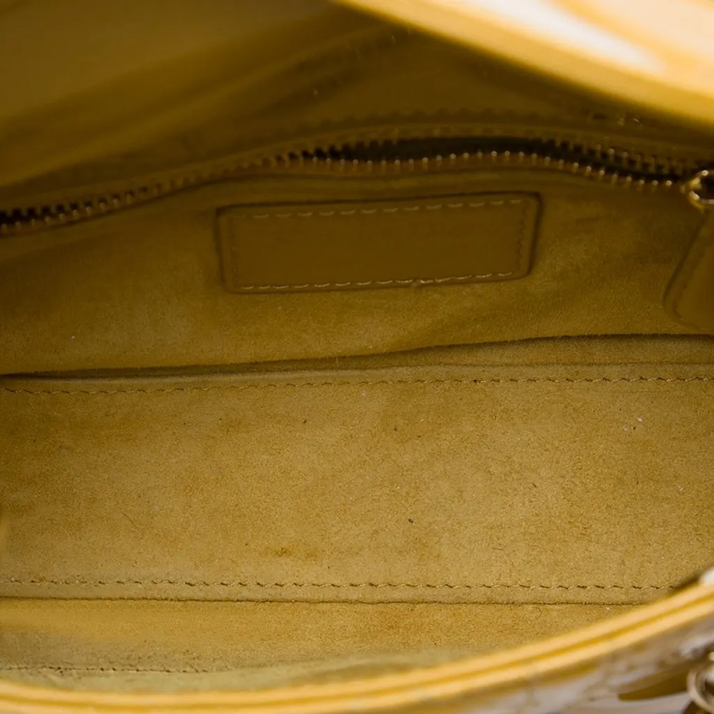 Dior Mini Patent Cannage Lady Dior Yellow Leather Very good - Model View