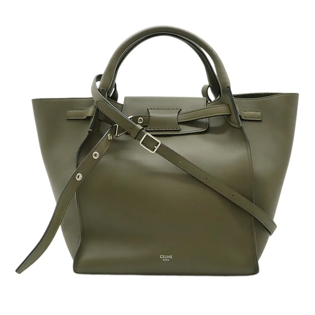 Celine Small Smooth Calfskin Big Bag Green Leather Very good - Front View
