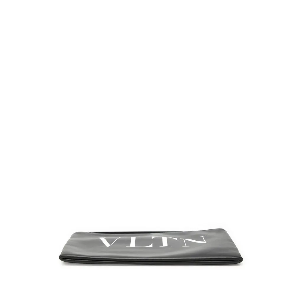 Valentino Leather VLTN Clutch Black Leather Very good - Inside View