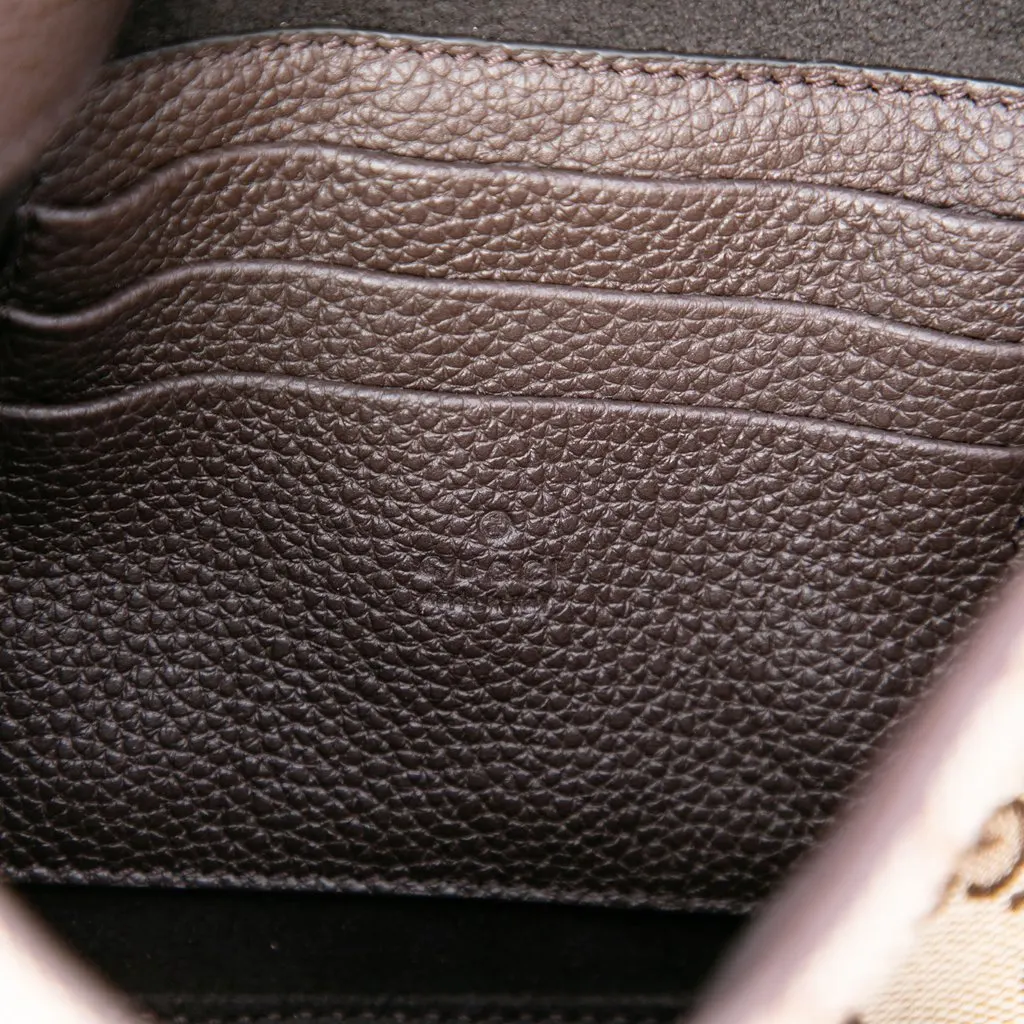 Gucci GG Canvas Web Buckle Flap Crossbody Beige Very good - Box View