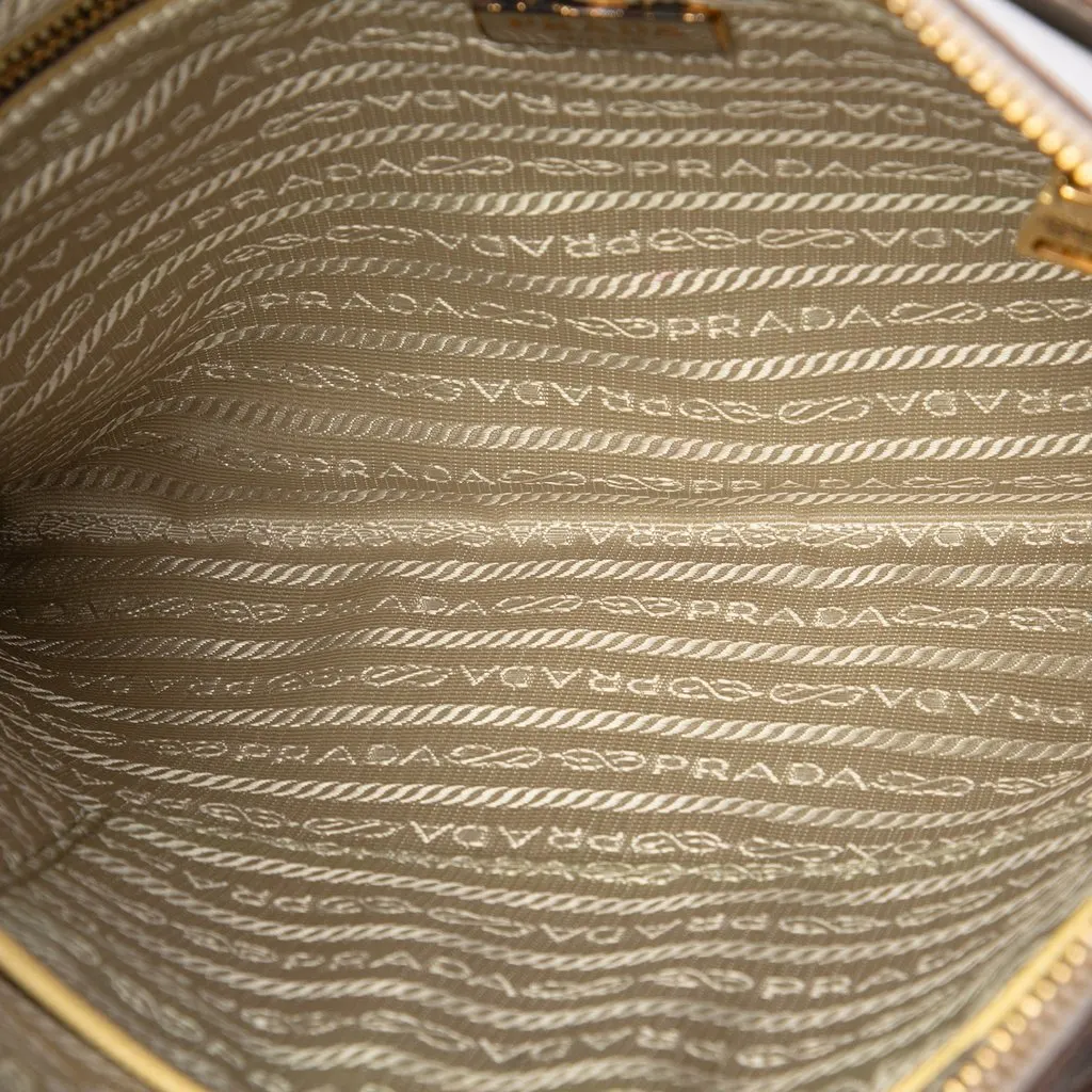 Prada Bicolor Saffiano Lux Clutch Yellow Leather Very good - Model View