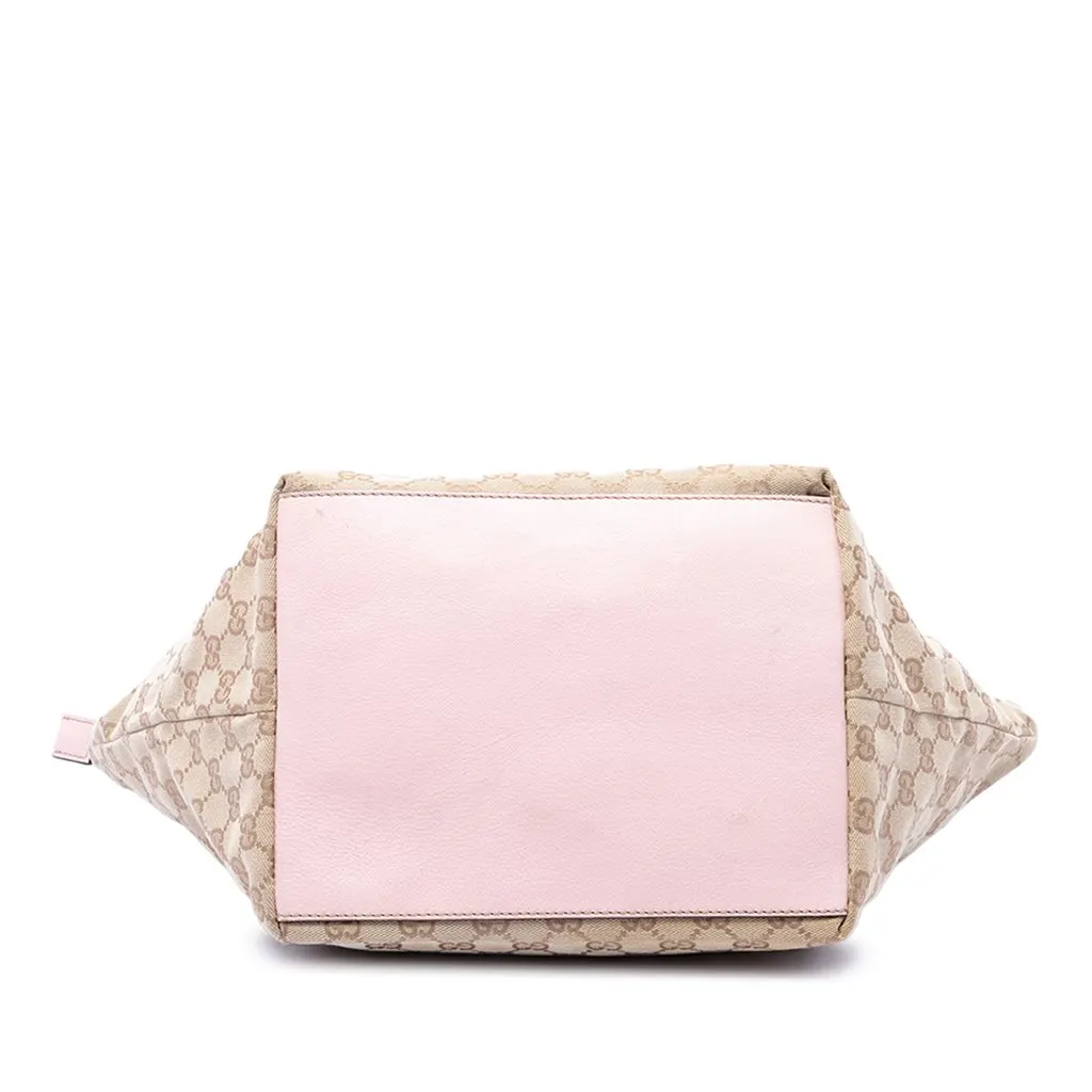 Gucci GG Canvas Web Tote Beige Canvas Very good - Inside View