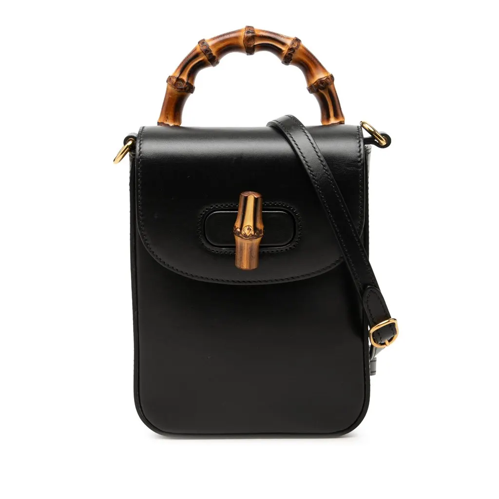 Gucci Mini Calfskin Bamboo Top Handle Bag