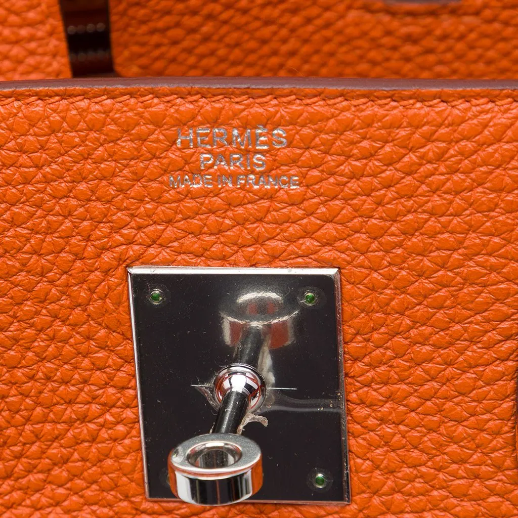 Hermès Clemence Birkin Retourne 30 Orange Leather Very good - Box View