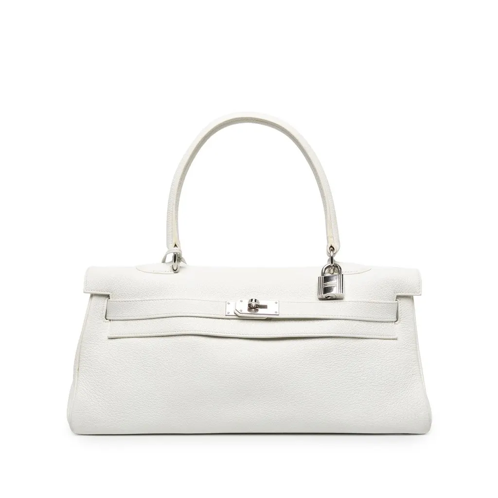 Hermès Clemence JPG Shoulder Kelly 42 White Leather Good - Front View